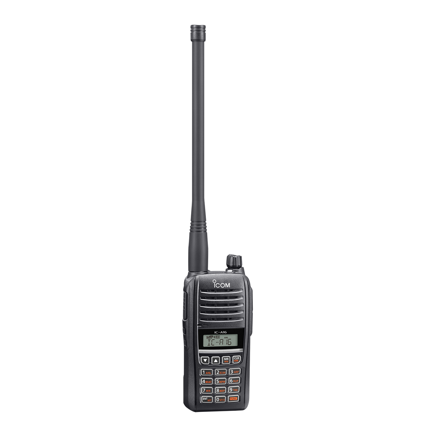 Icom IC-A16 | VHF / Banda Aérea | IP54 | MIL-STD-810 | Negro