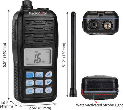 Radioddity Voyage RV6 | Banda Marina | 5W | IP67 (Resistente al Agua) / Flotante