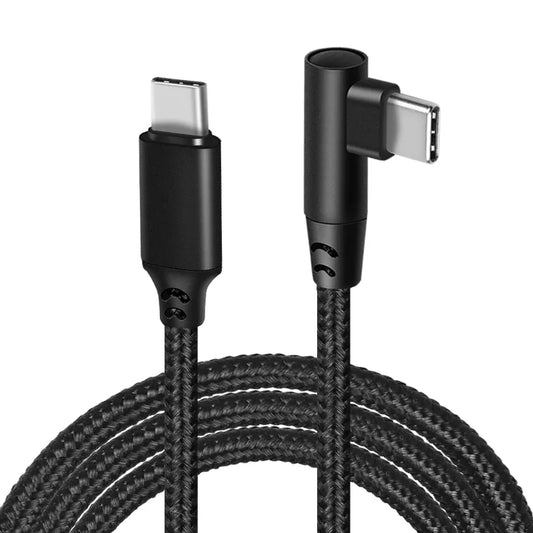 Cable USB | 1m | USB C -> USB C en Ángulo de 90 Grados / Codo | Negro | CCE-CUS-06