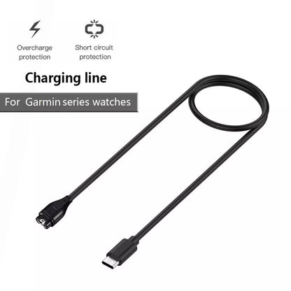 Cable/Clip para Cargar Relojes Garmin | USB Tipo C | 1 Metro | Negro | CCE-CUS-11