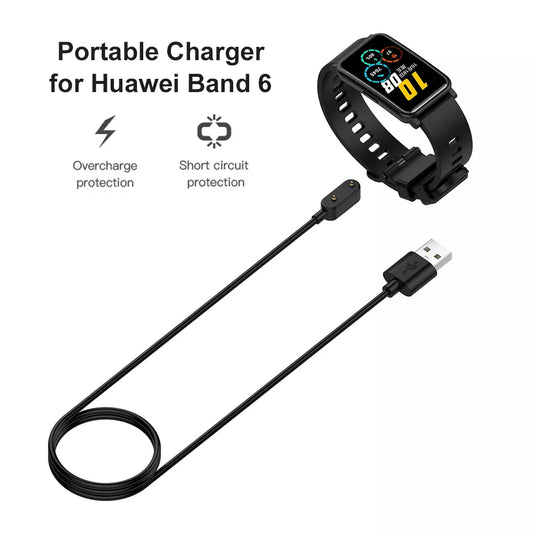 Cable/Clip para Cargar Relojes Huawei | USB Tipo A | 1 Metro | Negro / Blanco | CCE-CUS-12