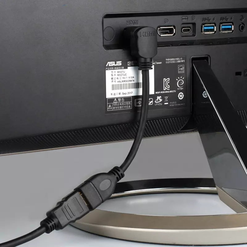 PNGKNYOCN Cable corto HDMI macho a macho de 5.9 in, ángulo recto de 90  grados, adaptador HDMI 2.0 de alta velocidad, compatible con 4 k@60 Hz,  para