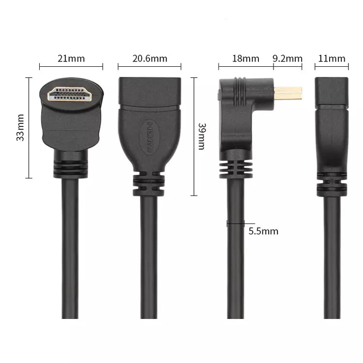 Extensión / Adaptador HDMI 2.0 | ULT-unite |  Codo de 90 Grados / Ángulo Recto | 4K | 15cm | Negro | CE-AD-27