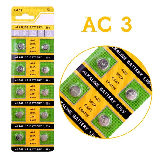 Pila - Batería AG3 / SG3 / LR41 / LR736 / SR736 / 1135SO / 1134SO / 192 / 384 / 392  | 2 Pack | 1.5V / 28mAh | CE-BAT-20