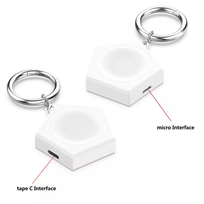Cargador Magnético para Samsung Galaxy Watch | USB Micro B + USB Tipo C | 2.5W | Blanco / Negro | CE-CAR-05