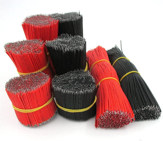 Cable Puente con Puntas Estañadas | 20 Pack | 20 AWG | Rojo / Negro | 5cm | CE-CDU-02