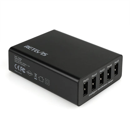 Estación de Carga Retevis RTC501 | 5 Puertos de Carga USB | 40W | 5V / 8A | CE-ECA-01