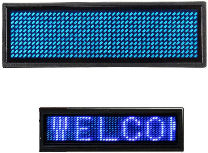 Mini Pantalla / Letrero LED | 9.2cm x 3.0cm | USB Recargable / 5V | 4 Colores | CE-PLE-01