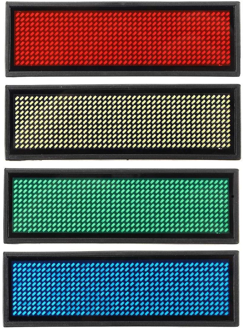 Mini Pantalla / Letrero LED | 9.2cm x 3.0cm | USB Recargable / 5V | 4 Colores | CE-PLE-01