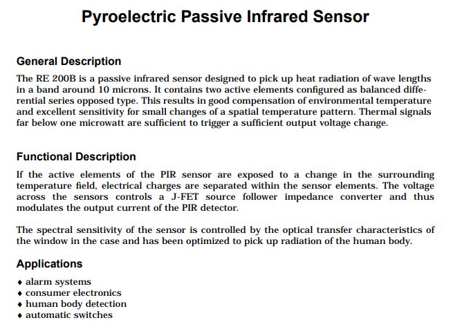 Sensor Piroeléctrico de Movimiento Humano | RE200B | CE-SNR-01