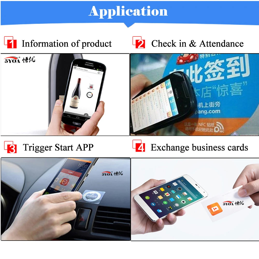Pegatinas NFC 144/168 Bytes de memoria, 6 colores Etiquetas NFC Adhesivo  Compatible para iPhone Etiqueta NFC Android