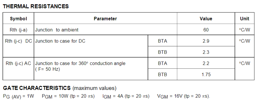 Tiristor TRIAC BTA16-600B | 600V / 16A | TO-220 | CE-TIR-01