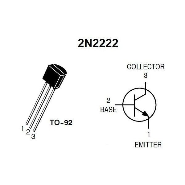 Transistor 2N2222A | 5 Pack | 40V / 0.8A | NPN | TO-92 | CE-TRA-04