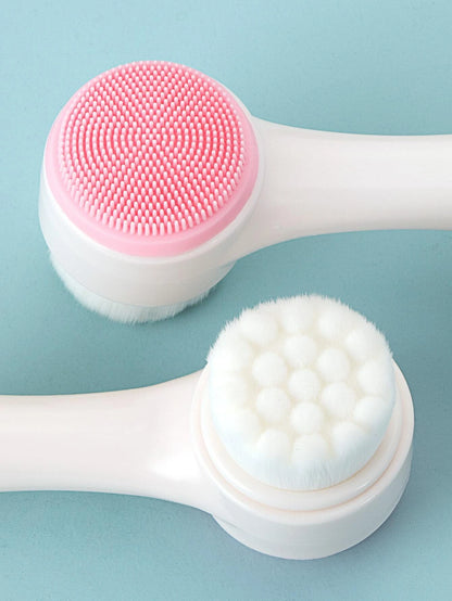 Cepillo / Limpiador Facial de Doble Cara | Rosado-Blanco | ABS | CHO-CPE-04