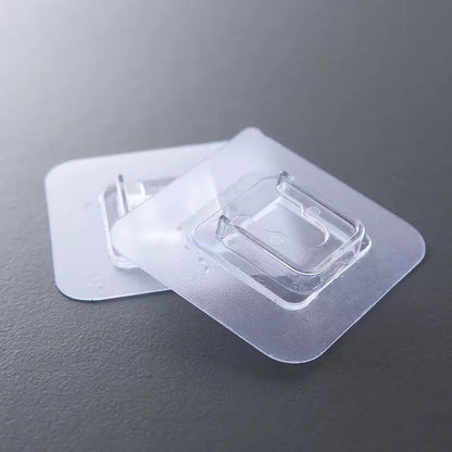 Gancho Autoadhesivo | 2 Pack | Macho / Hembra | 6cm x 6cm | Transparente | CHO-PER-02