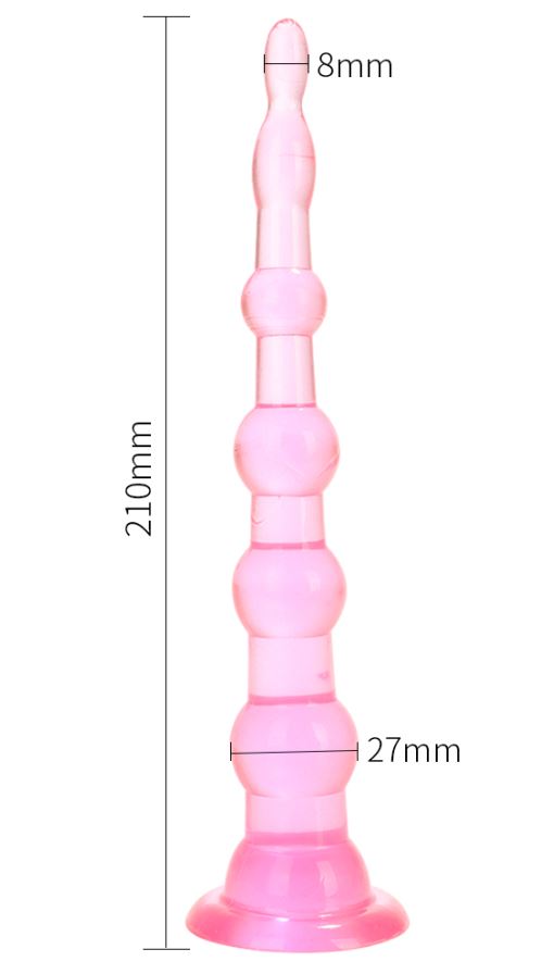 Plug Anal - Consolador Anal | 21cm | Rosado | 7 Cuentas | Silicona - Flexible | CJS-AP-02