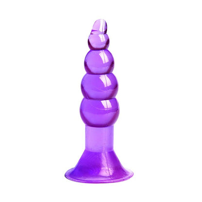 Plug Anal - Consolador Anal | 10.5cm / 2.5cm | Morado / Negro / Rosado / Celeste / Transparente | Silicona - Flexible | CJS-AP-07