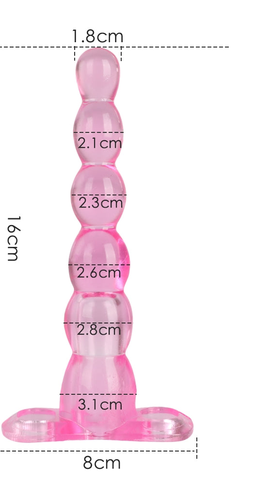 Plug Anal - 6 Cuentas | Rosa | Silicona | 16cm / 3.1cm | CJS-AP-11