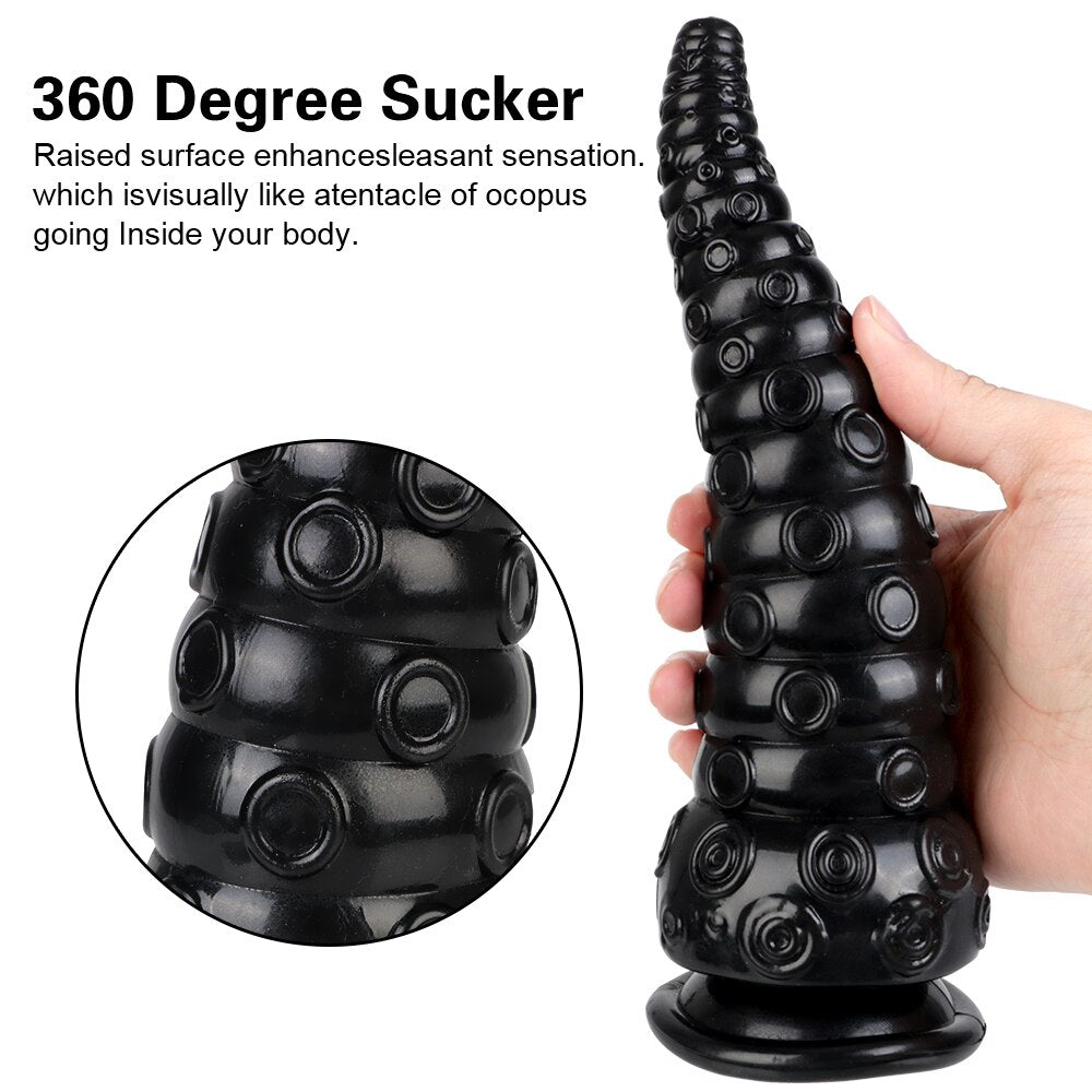 Butt Plug - Tapón Anal | S / M / L | Tentáculo | Negro | TPE | CJS-AP-38