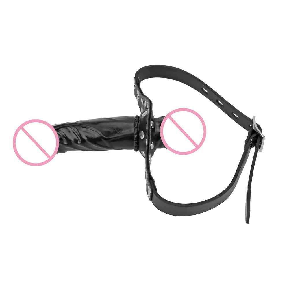 Strap On - Arnés de Cabeza | Doble Dildo 14cm/3cm + 5cm/3cm | Negro | Ajustable | Silicona + Cuerina | CJS-AR-06