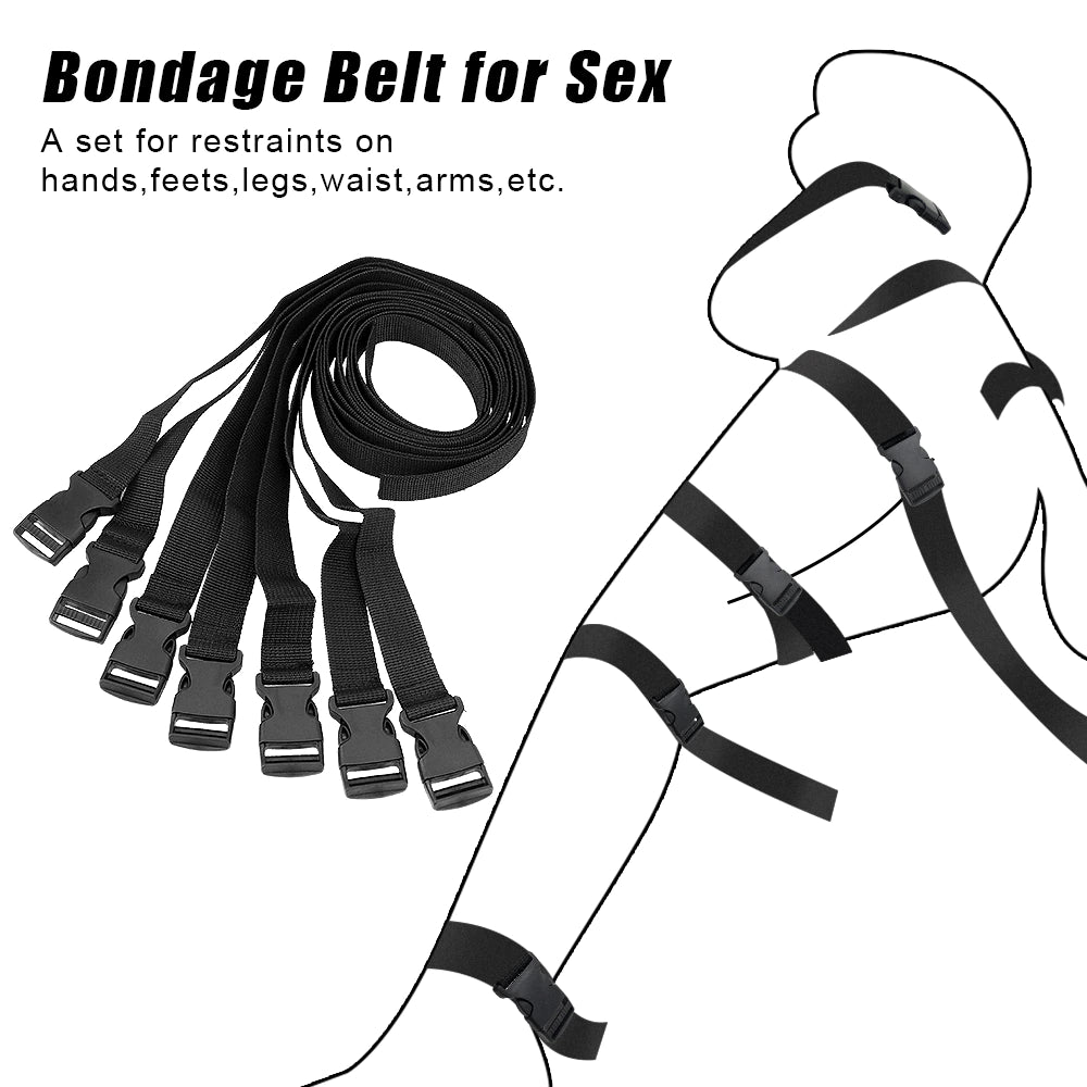 Arnés para Cuerpo | Set de 7 Piezas | BDSM / Bondage | Negro | Nylon / ABS | CJS-AR-10