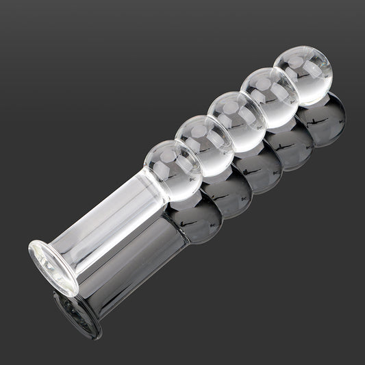 Anal Beads - Bolas Anales / Dildo - Consolador | 17cm / 2.9cm | 5 Cuentas | Transparente | Vidrio | CJS-BA-06