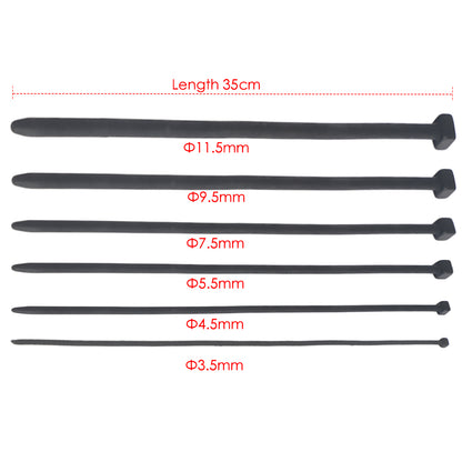 Catéter Uretral | 35cm x 3.5/4.5/5.5/7.5/9.5/11.5mm | Negro | CJS-CAT-01