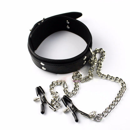 Collar de Sumisión con Prensas para Pezones | BDSM | 55cm |  CJS-CB-01