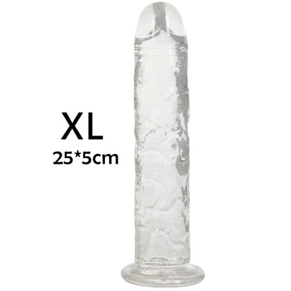 Dildo - Consolador | 25cm / 5cm | Morado / Rosado / Transparente | TPE - Flexible | CJS-CO-12