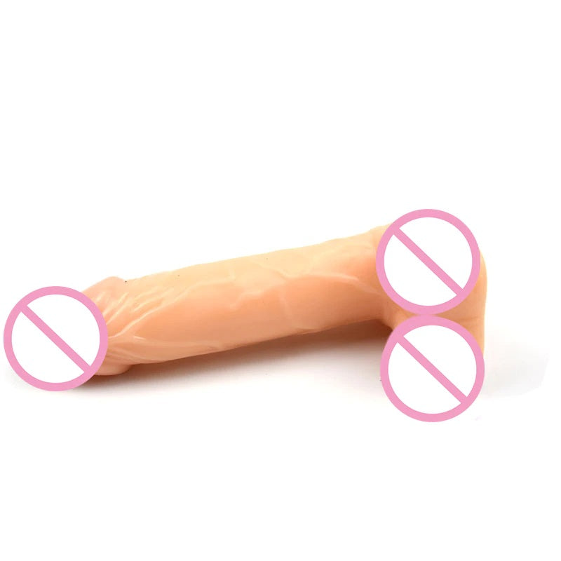 Dildo - Consolador | Con Testículos | 12.5cm / 2.5cm | 7 Colores | TPE - Flexible | CJS-CO-06