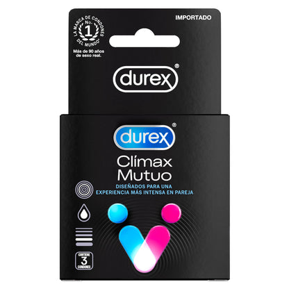 Condón / Preservativo Durex Clímax Mutuo | 3 Pack | Lubricado | Látex Natural | CJS-CON-03