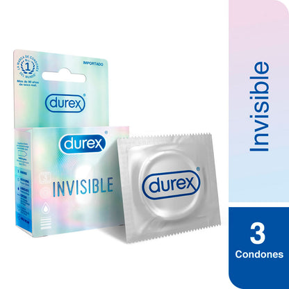 Condón / Preservativo Durex Invisible | 3 Pack | Lubricado | Látex Natural | CJS-CON-05