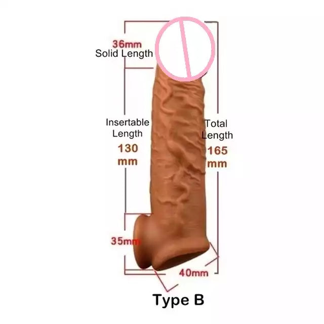 Funda / Extensor para Pene | Color Carne | 16.5cm (3.6cm) | TPE | CJS-FU-11