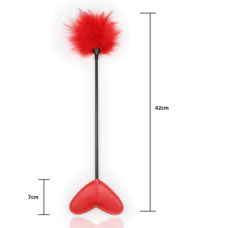 Látigo / Pluma | 42cm | Rojo | BDSM | CJS-LA-04