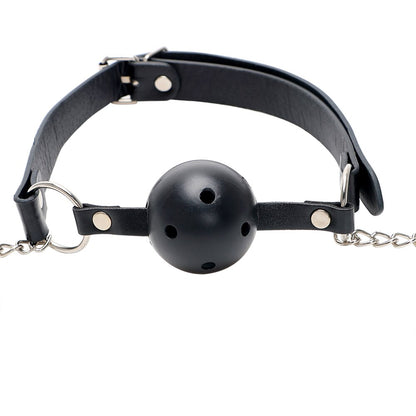 Mordaza con Prensas para Pezones | BDSM | ABS / Cuerina / Metal |  CJS-MO-06