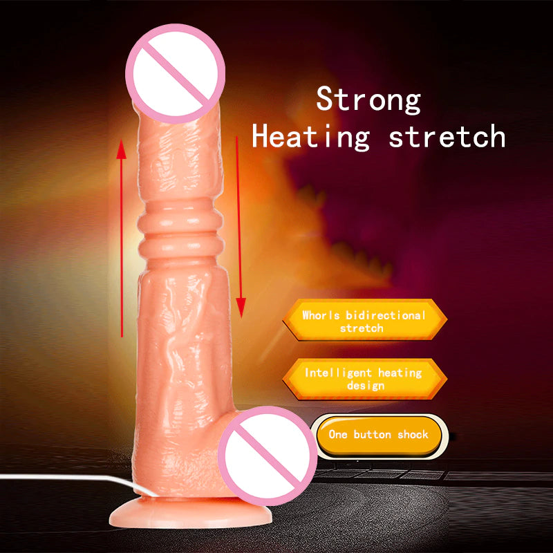 Vibrador Multivelocidad | 7 Velocidades | Testículos | 18cm / 3cm | Oscilatorio / Telescópico | Silicona | CJS-VI-08