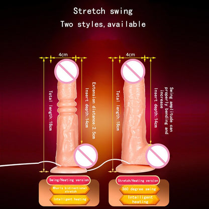 Vibrador Multivelocidad | 7 Velocidades | Testículos | 18cm / 3cm | Oscilatorio / Telescópico | Silicona | CJS-VI-08