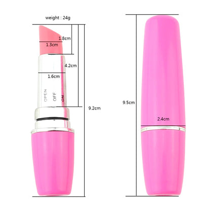 Vibrador - Labial | 9.5cm / 2.4cm | Rosado / Negro / Rojo | ABS | CJS-VI-10