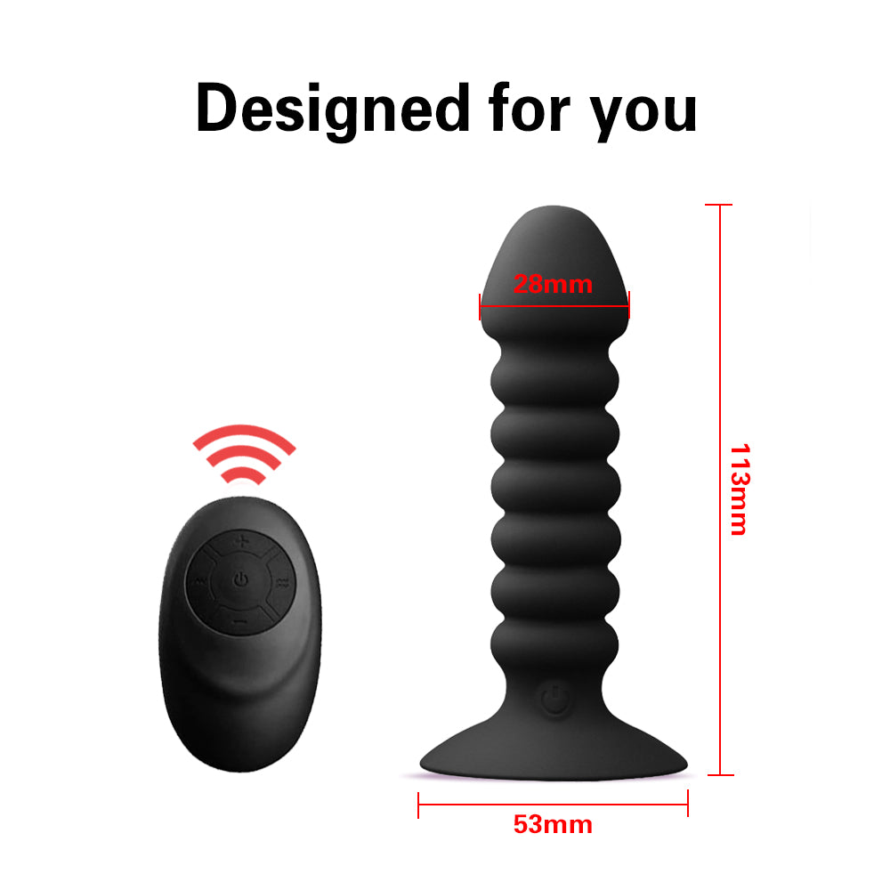 Plug / Vibrador Anal | Control Inalámbrico | Recargable / USB | 11.3cm / 2.8cm | Negro | Silicona | CJS-VI-21