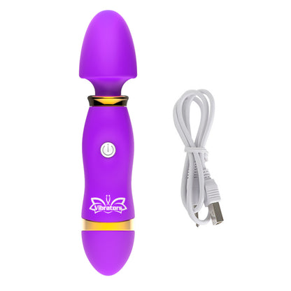 Vibrador | Recargable / USB | 14.2cm / 3.1cm | Rosado / Morado | Silicona | CJS-VI-22