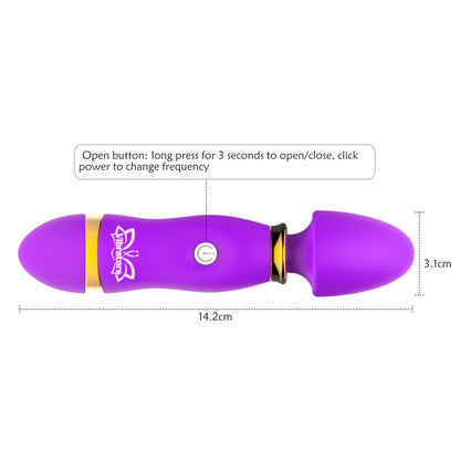 Vibrador | Recargable / USB | 14.2cm / 3.1cm | Rosado / Morado | Silicona | CJS-VI-22