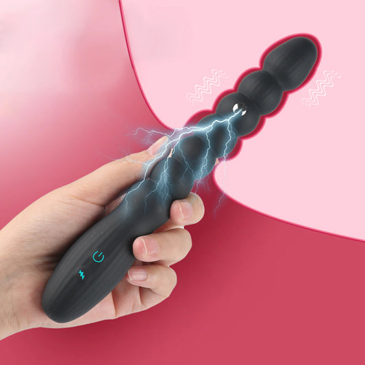 Plug / Vibrador Anal - Shocks Eléctricos | Recargable / USB | 21.5cm / 3.1cm | Negro | Silicona | CJS-VI-29