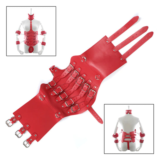 Body / Camisa de Fuerza | BDSM / Bondage | Rojo | Talla Única / Ajustable | Cuerina | CL-BO-44