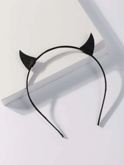 Diadema Minimalista con Cachos | Halloween | Negro | ABS | CL-DIA-01