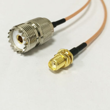 Cable / Adaptador SMA Hembra - SO239 (UHF Hembra) | RG316 | 20cm | CRC-CAB-06