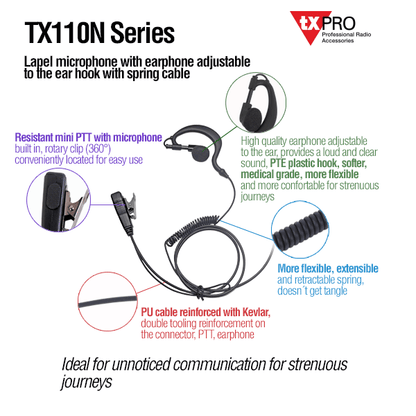 Manos Libres TxPRO para Radios de Comunicación Motorola | XTS2250 | CRC-ML-13