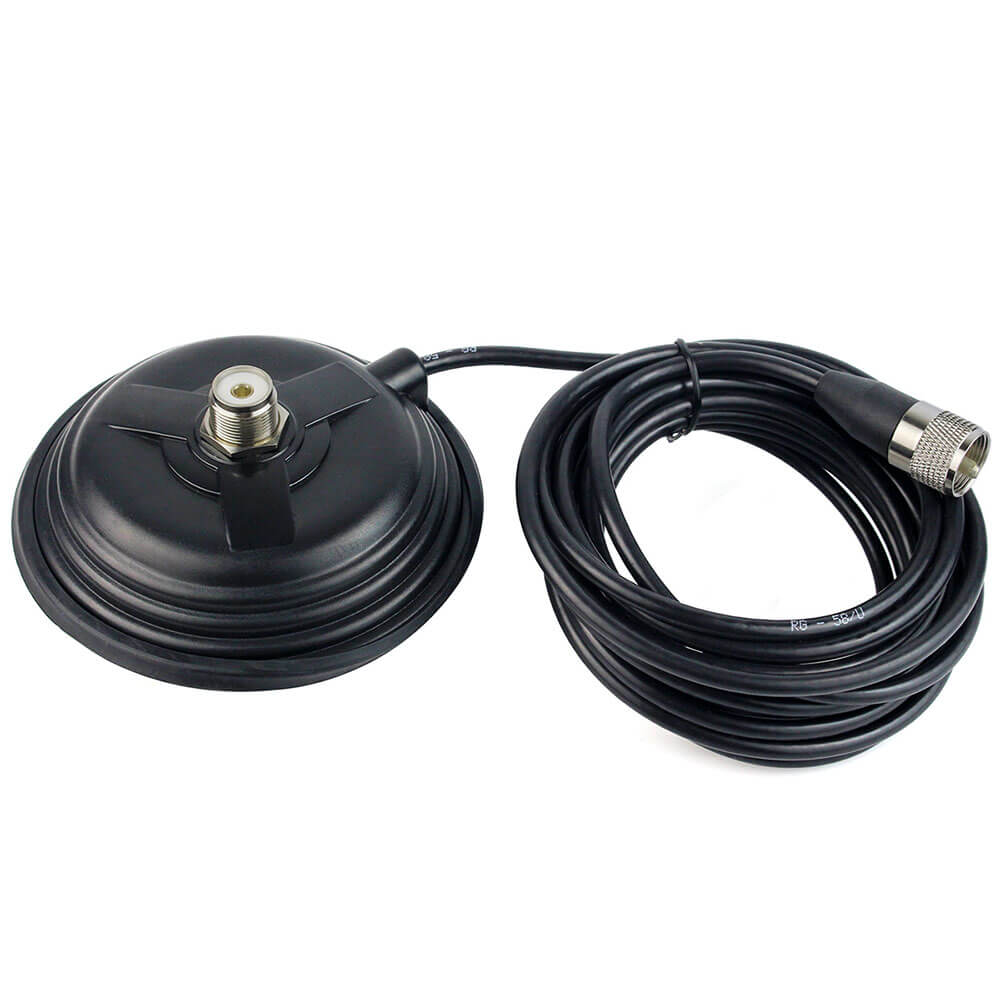 Soporte Magnético + Cable RG58 | PL259 - SO239 | 4m | CRC-SPM-02