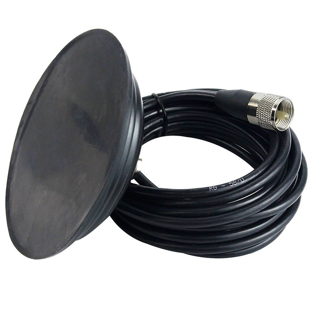 Soporte Magnético + Cable RG58 | PL259 - SO239 | 4m | CRC-SPM-02