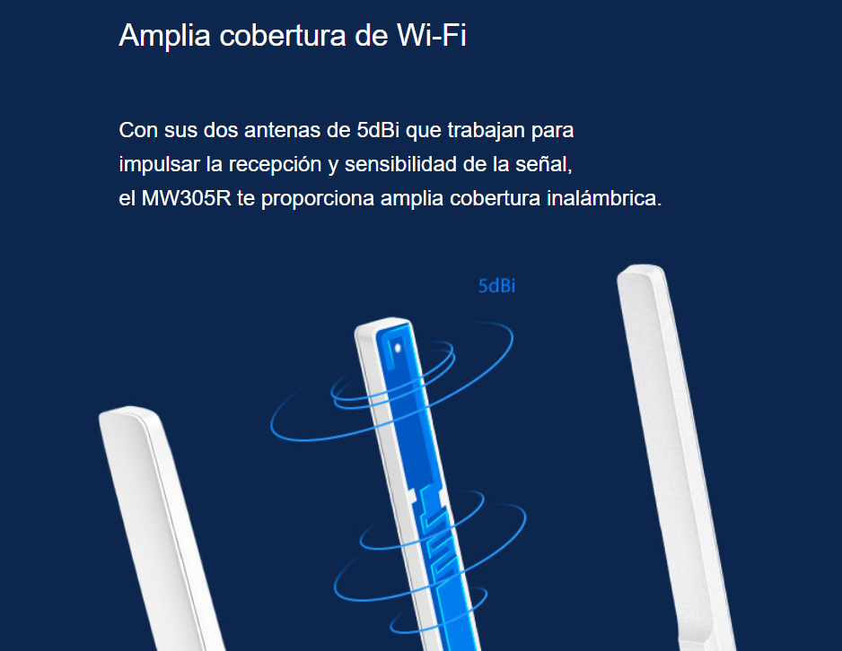 Router Inalámbrico Mercusys MW305R | 802.11n / 300Mbps | 2.4GHz | Uso Doméstico | Blanco | CRE-ROU-01