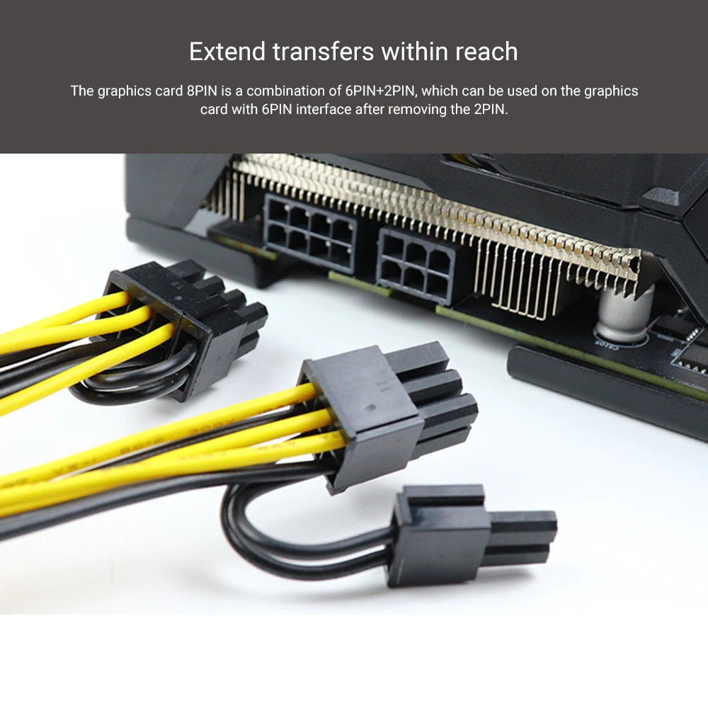 Adaptador de Alimentación para Tarjetas de Video | x1 PCI Express de 8 Pines -> x2 PCI Express de 6+2 Pines | CTE-ADA-04